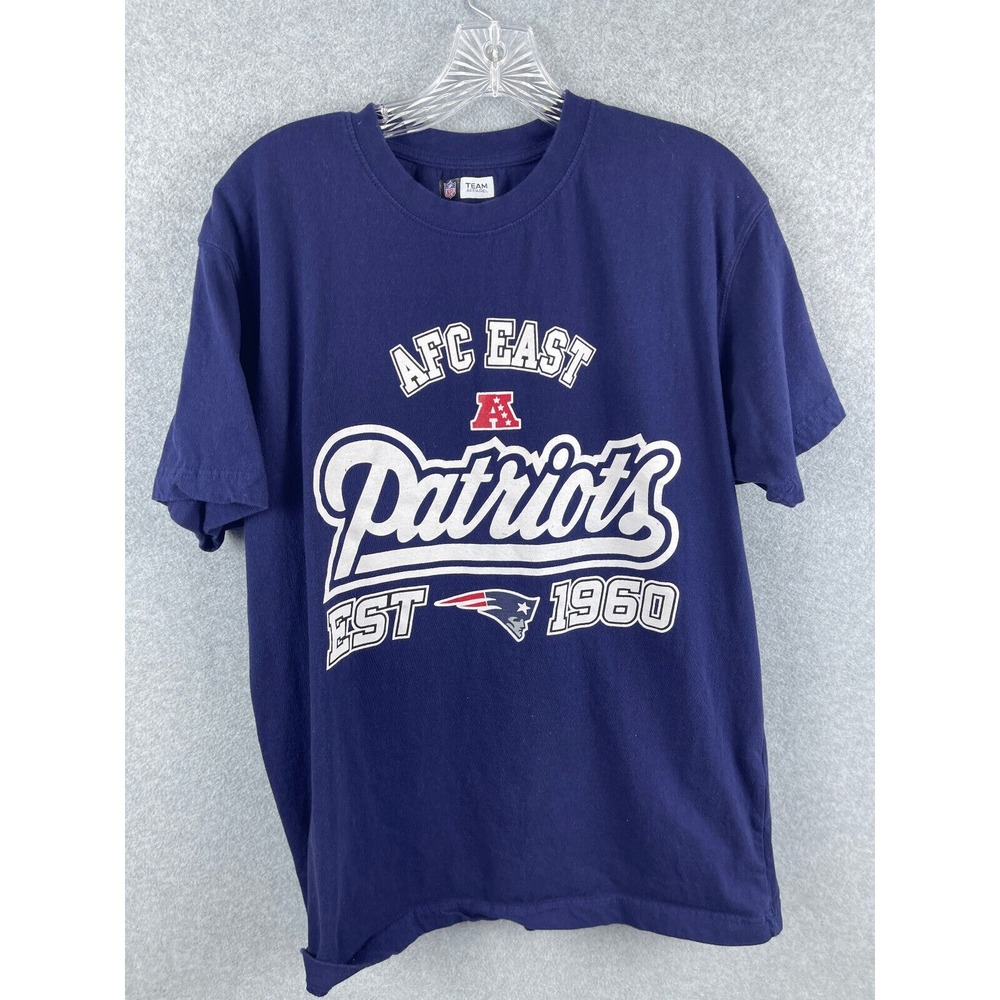 New England Patriots Shirt Size L Blue Short Sleeve Tee NFL Football